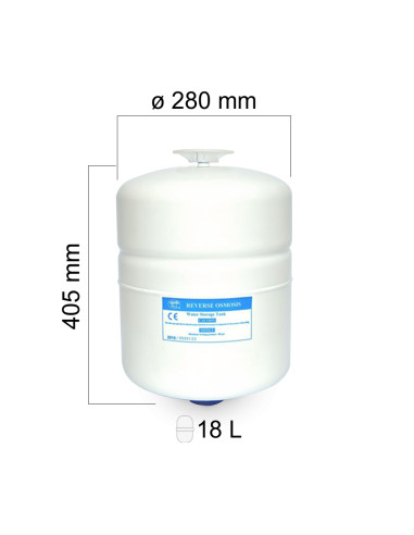 Zbiornik metalowy 18 L - wymiary