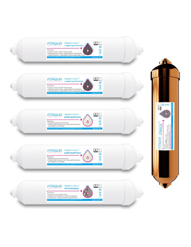 Pełen zapas wkładów wymiennych do 7-stopniowego filtra molekularnego ALABASTER RO7 REDOX