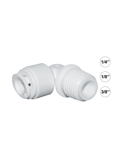 Kolanko GZ x Wężyk | Szybkozłączka Kątowa Gwintowana do Obudów RO/Membran