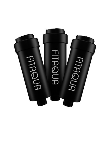 Zestaw Filtrów Prysznicowych Czarny FITAQUA | KDF, Duży Zapas Wkładów, Redukcja Chloru