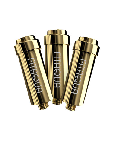 Zestaw Filtrów Prysznicowych Złoty FITAQUA | KDF, Duży Zapas Wkładów, Redukcja Chloru