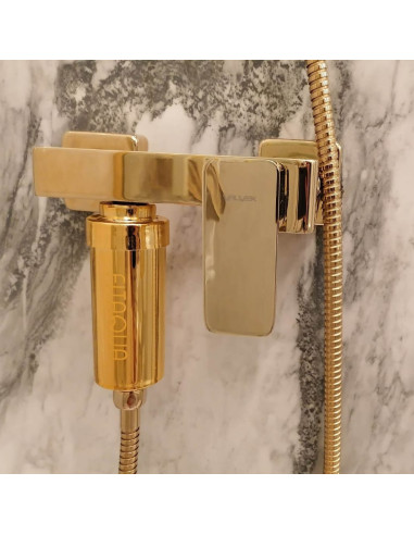 Zestaw Filtrów Prysznicowych Złoty FITAQUA | KDF, Duży Zapas Wkładów, Redukcja Chloru