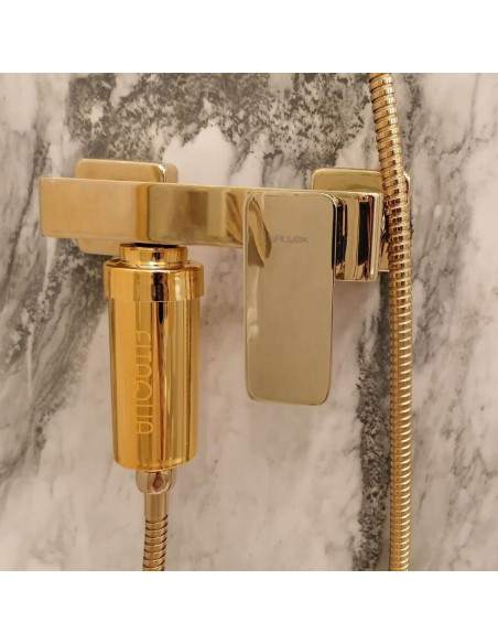 Zestaw Filtrów Prysznicowych Złoty FITAQUA | KDF, Duży Zapas Wkładów, Redukcja Chloru