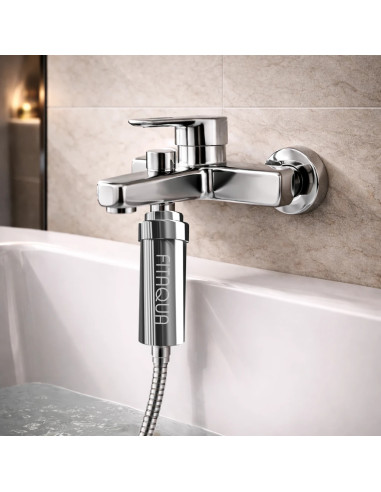 Zestaw Filtrów Prysznicowych Srebrny FITAQUA | KDF, Duży Zapas Wkładów, Uniwersalny